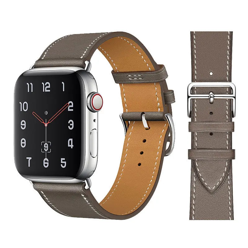 Genuine Leather Bracelet Strap For Apple Watch Band 45mm 49mm 41mm 44mm 42mm 40mm band iWatch Ultra/2 10 42/46mm 9 8 7 6 5 4 SE